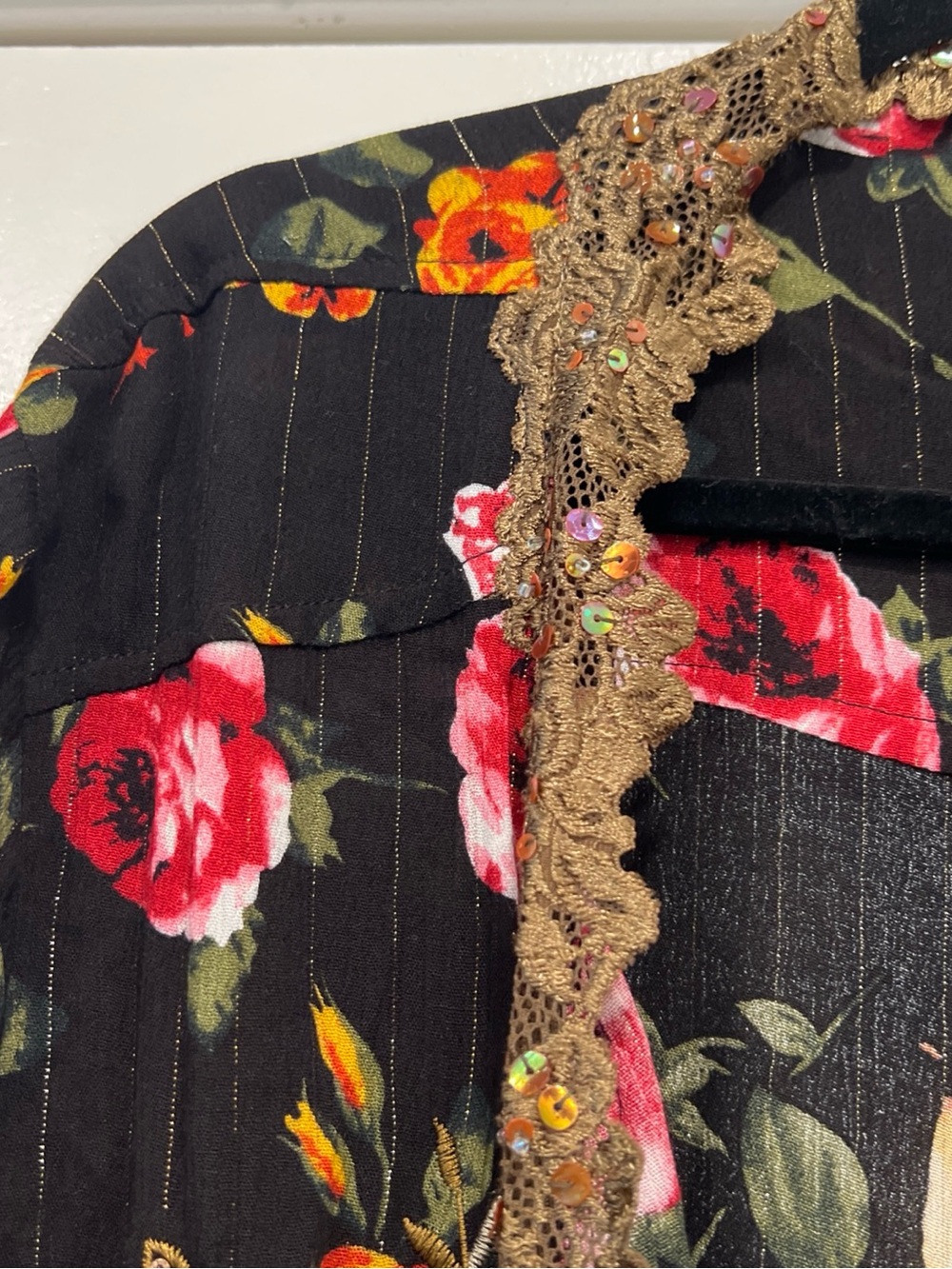 Aratta Silent Journey kimono open cardigan lace embroidered sequence floral XL - Picture 3 of 10